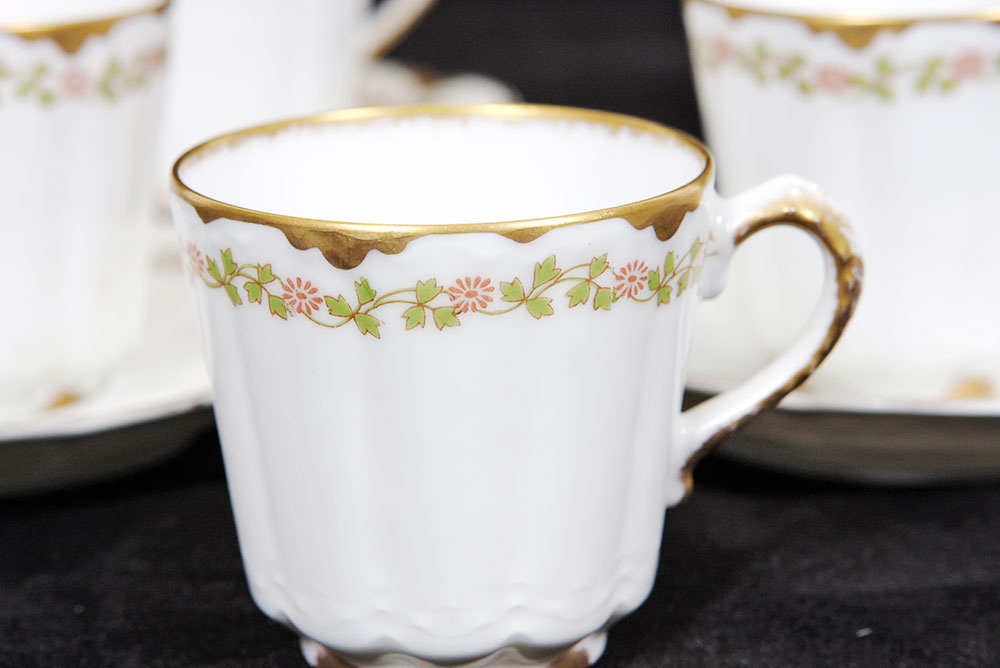 Pretty Set of Demitasse Cups and Saucers