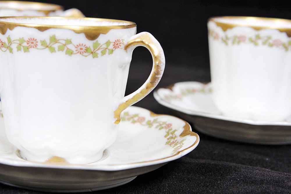 Pretty Set of Demitasse Cups and Saucers