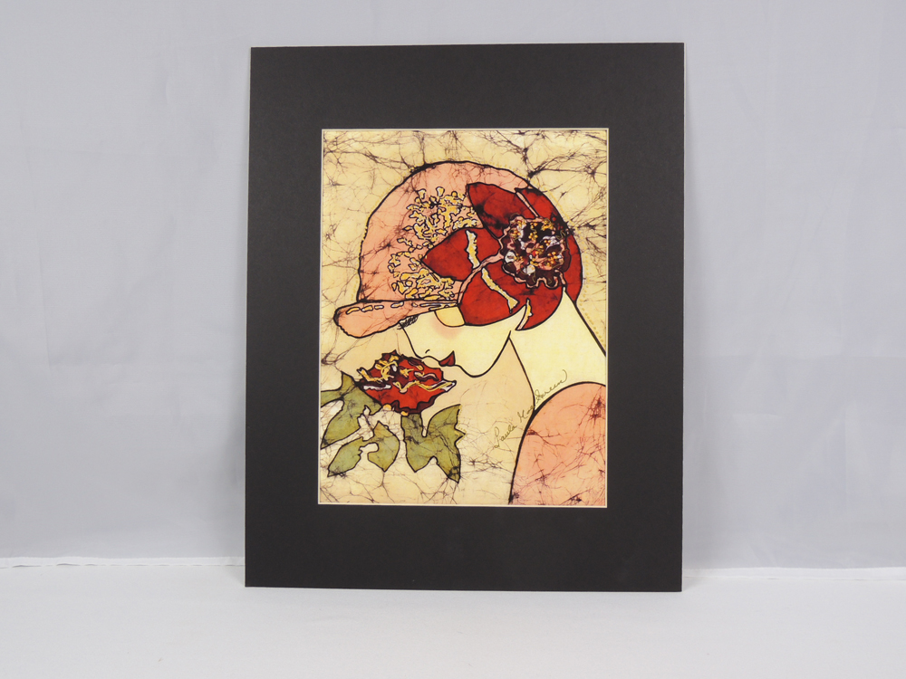 Paula Mae Green Art Deco Batik Giclee Print