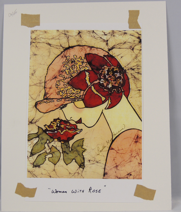 Paula Mae Green Art Deco Batik Giclee Print