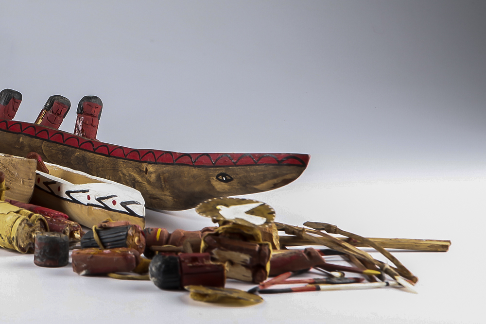 Modern Native American Inspired Warriors in Canoes