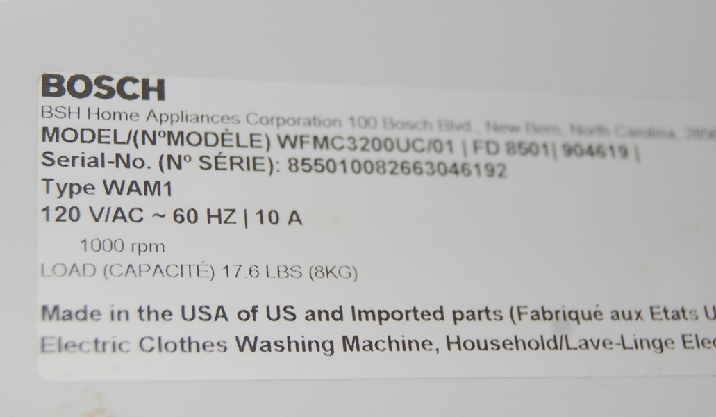 Bosch Nexxt High Efficiency Washer and LG Electronic Dryer