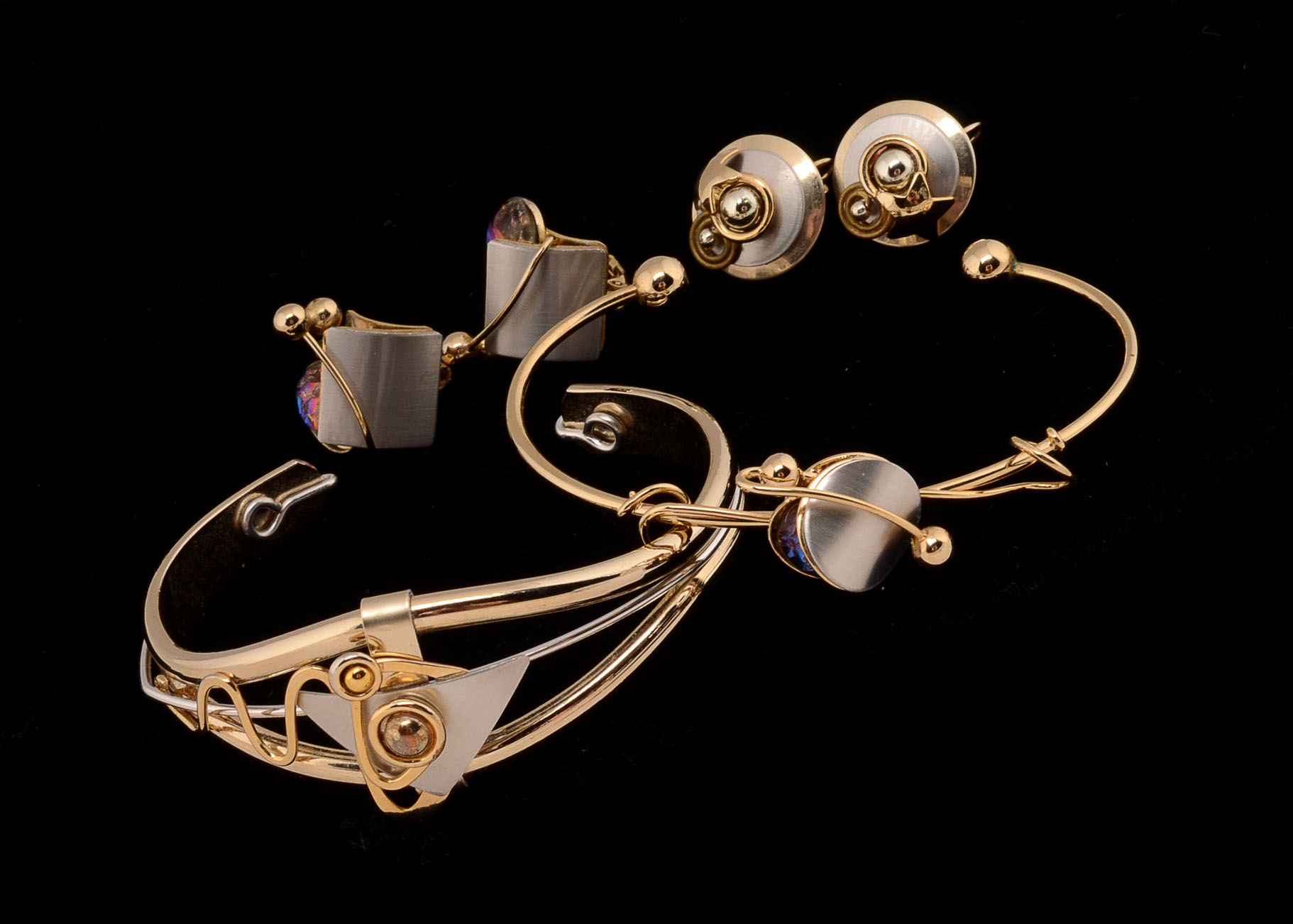 Group of Two Tone Modern Costume Jewelry