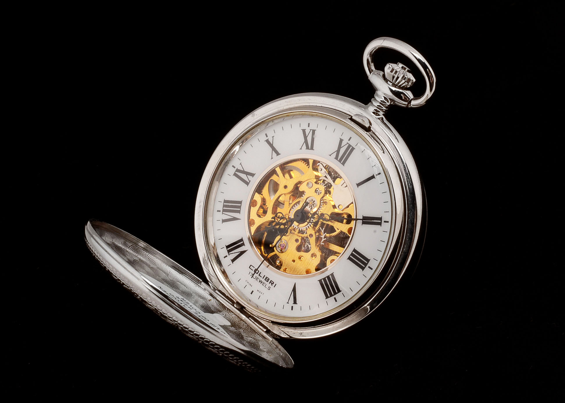 Colibri 17 Jewels Silver Tone Pocket Watch