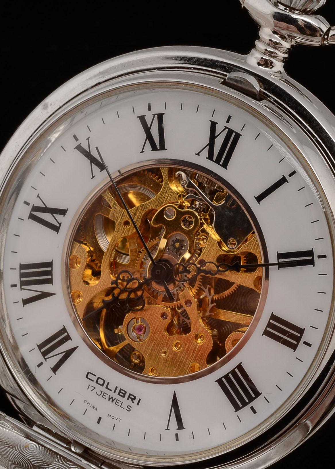 Colibri 17 Jewels Silver Tone Pocket Watch