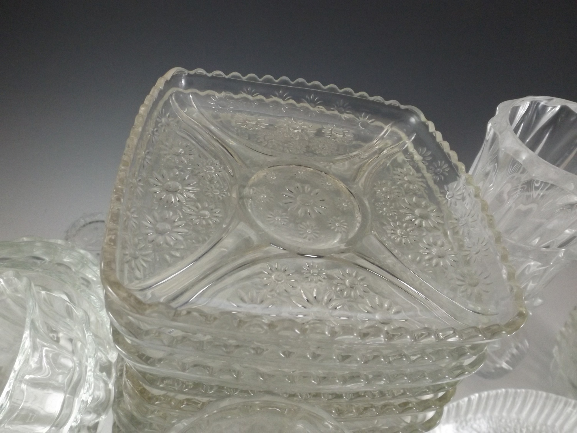 French Arconoc Fish Plates, Custard Bowls, Plates