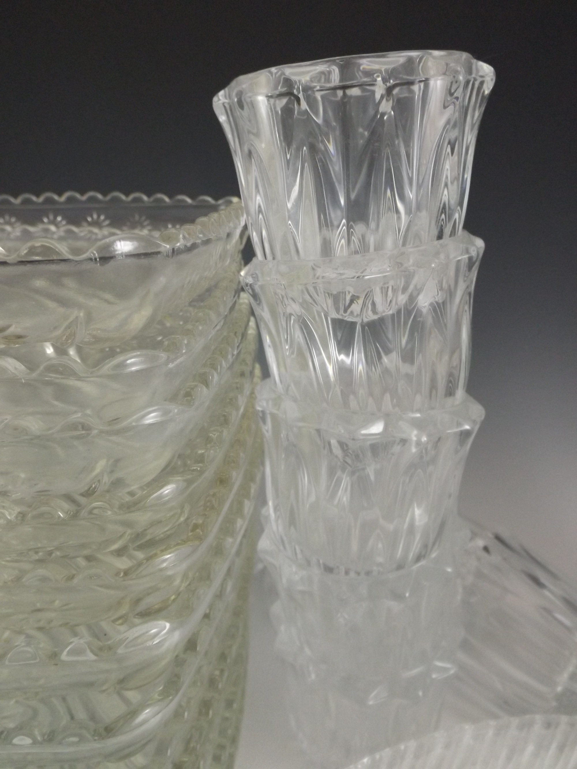 French Arconoc Fish Plates, Custard Bowls, Plates