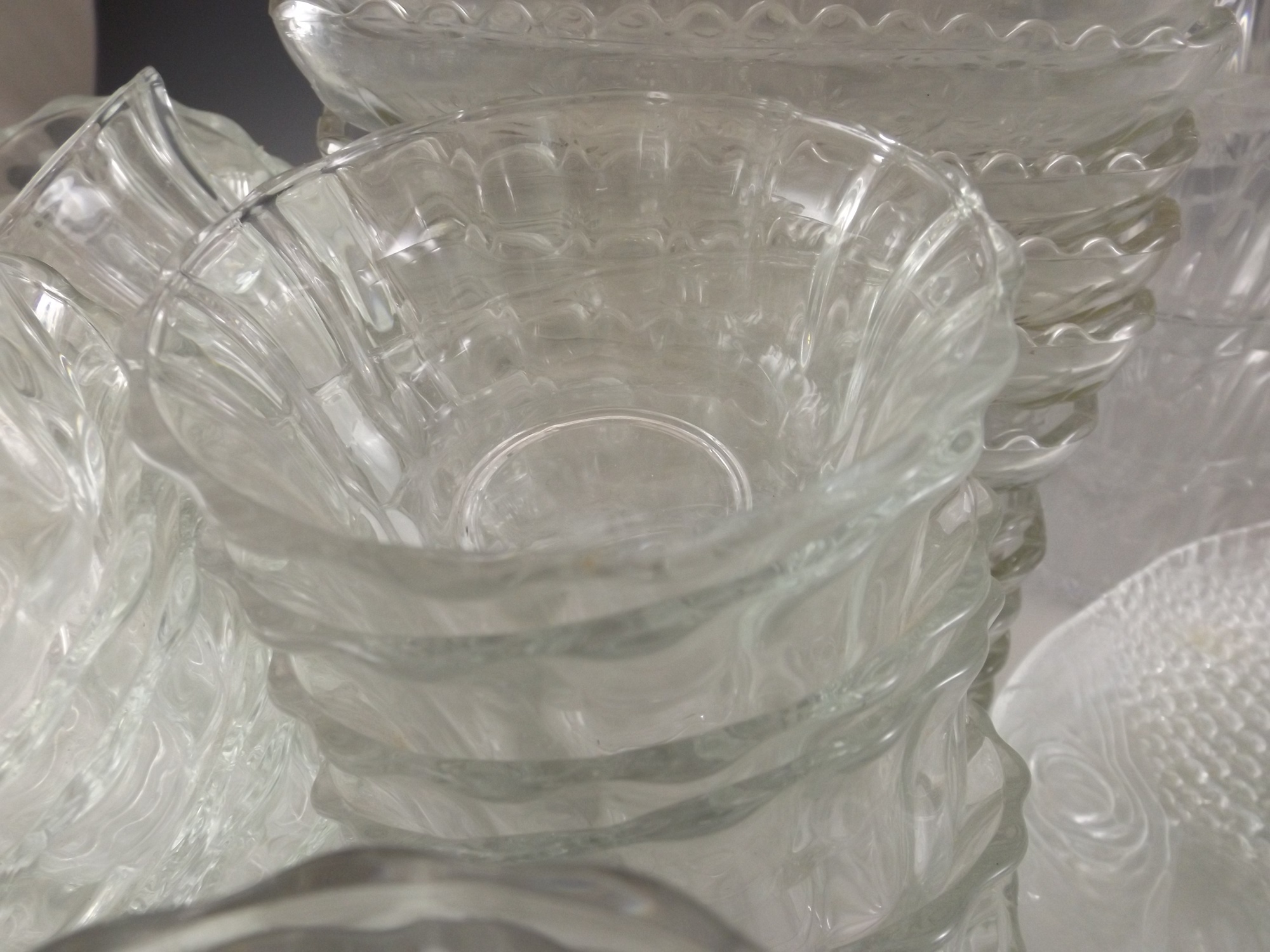 French Arconoc Fish Plates, Custard Bowls, Plates