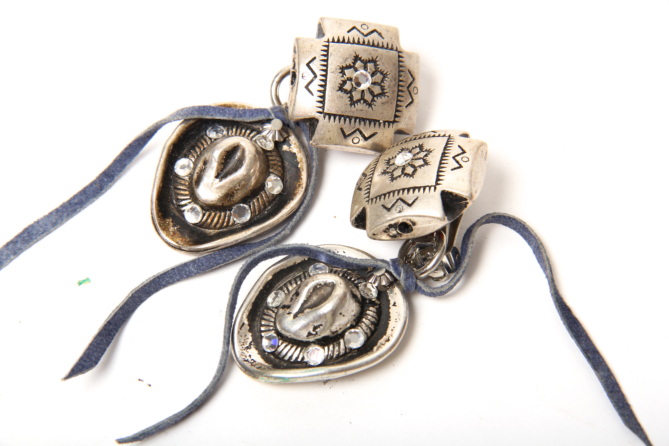 Four Pairs of Modern Clip-On Earrings