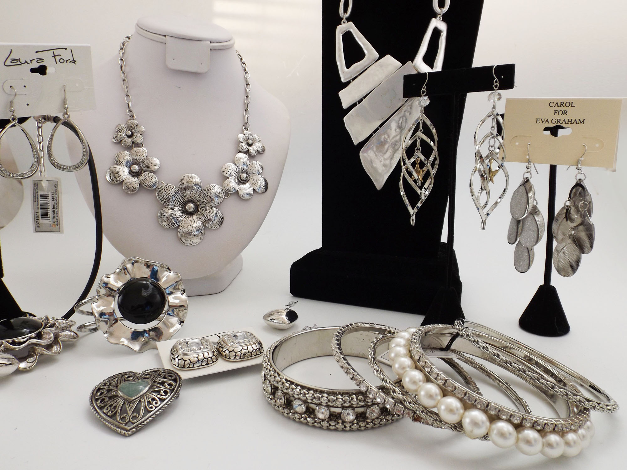 Eclectic Silver Tone Jewelry Collection