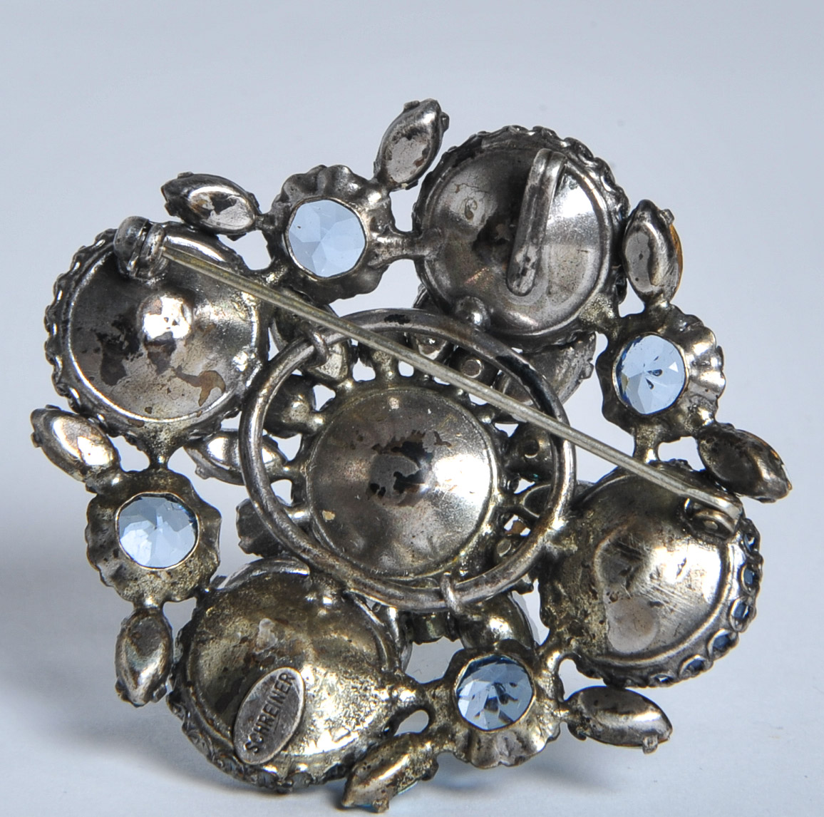 Vintage Schreiner Blue Opalescent Brooch from the Hearst Estate