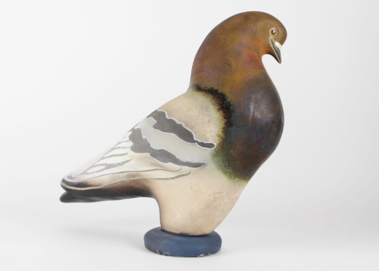 Glo Coalson Raku Pottery Pigeon 164/250