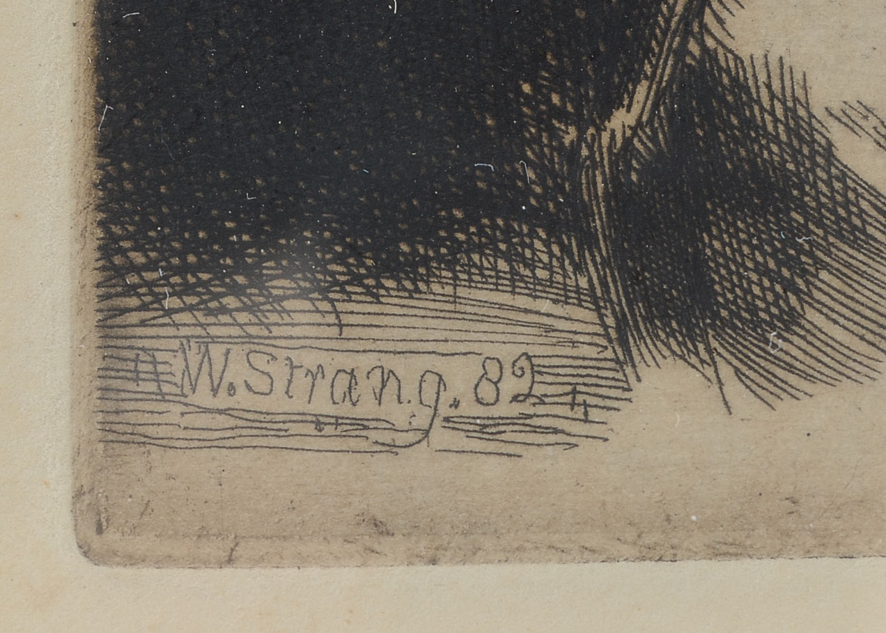 Signed 1882 Etching by William Strang "The Traveller"