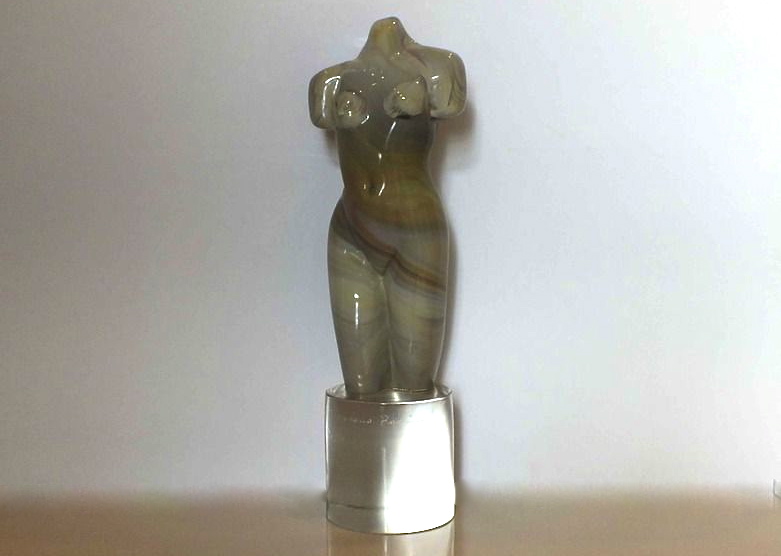 Nude Art Glass Sculpture Signed by Larehus Ronius