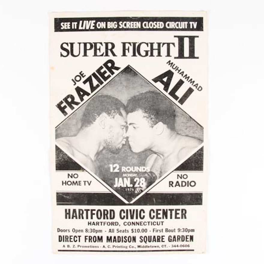 Muhammad Ali Versus Joe Frazier 1974 Fight Poster