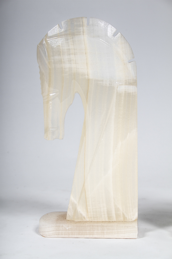 Pair of Vintage Carved Quartz Horse Head Bookends