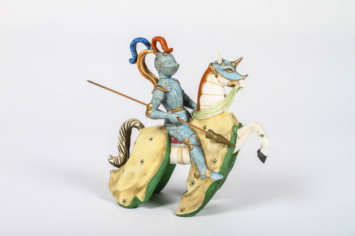 Vintage Andrea Sadek Jousting Knight Porcelain Horse Figurine