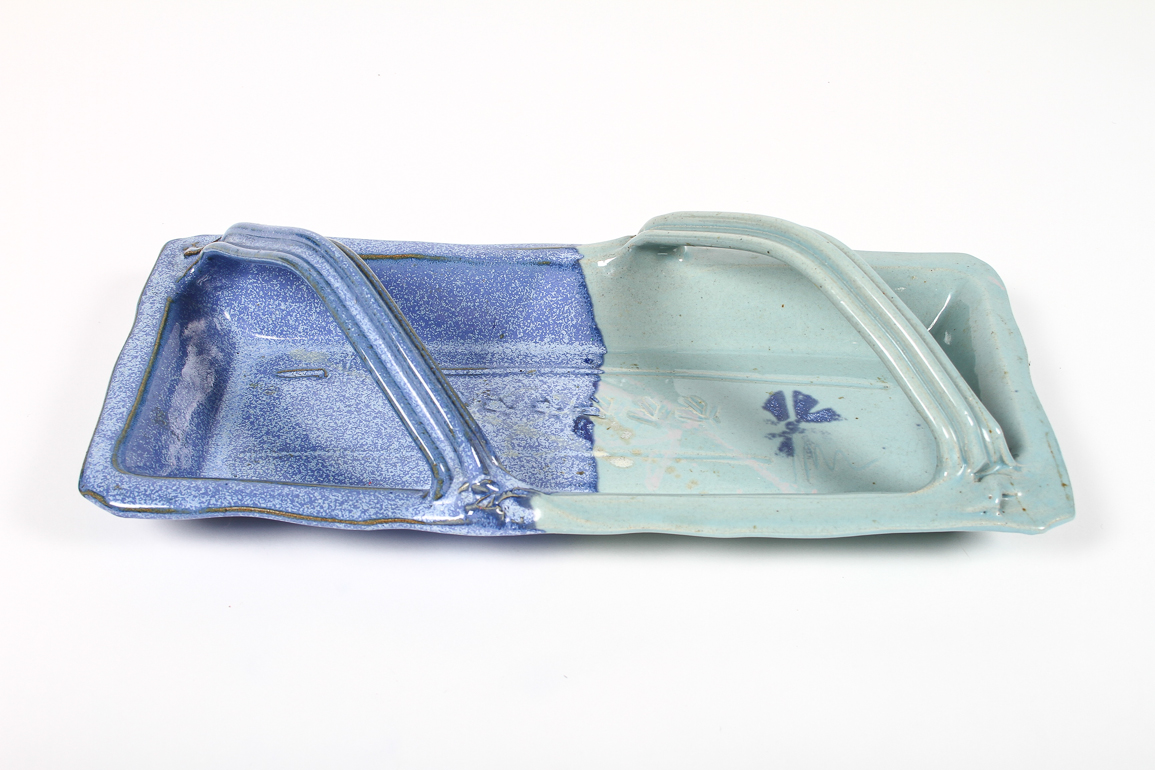 Blue Two Tone Ceramic Serving Platter