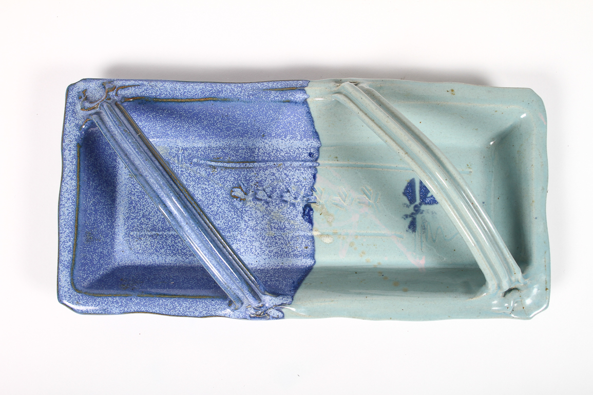Blue Two Tone Ceramic Serving Platter