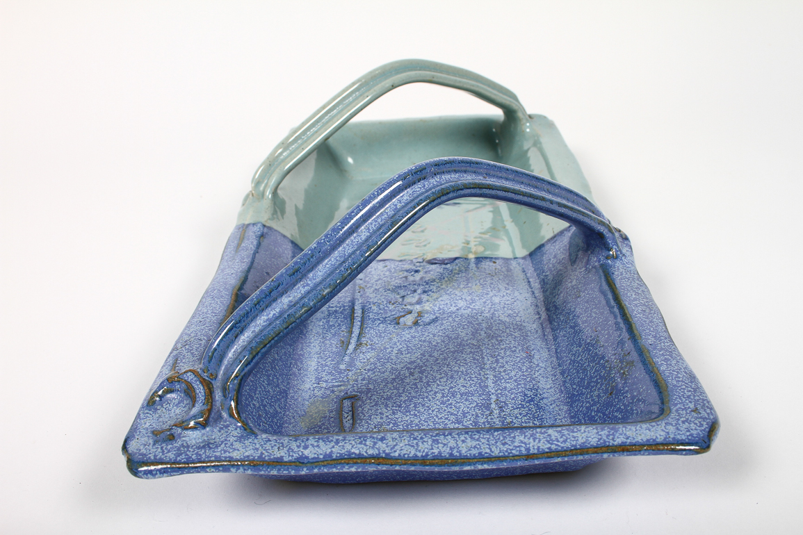 Blue Two Tone Ceramic Serving Platter