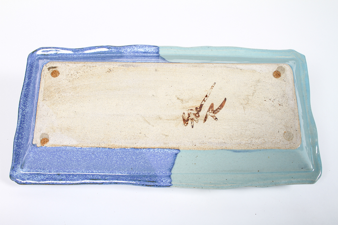 Blue Two Tone Ceramic Serving Platter