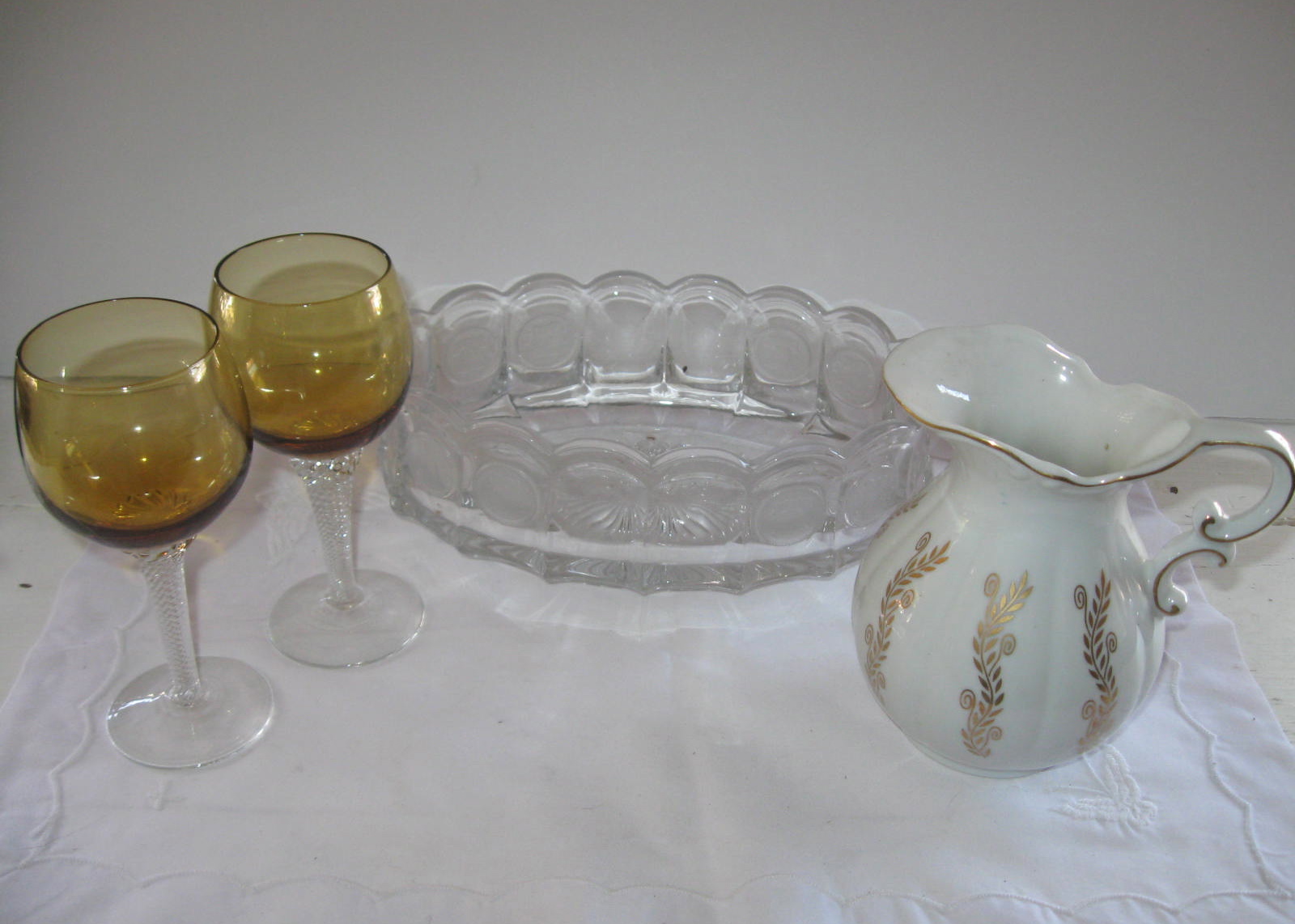 Coin Glass Bowl and Vintage Glassware