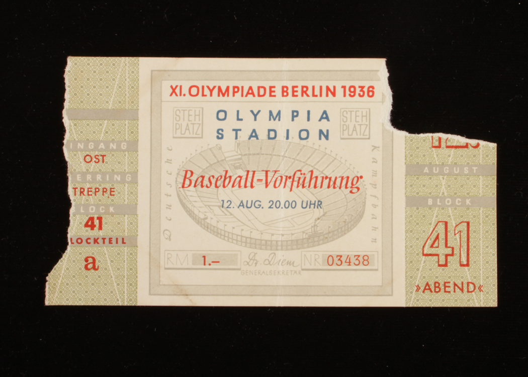 1936 Olympic Games Baseball Game Ticket