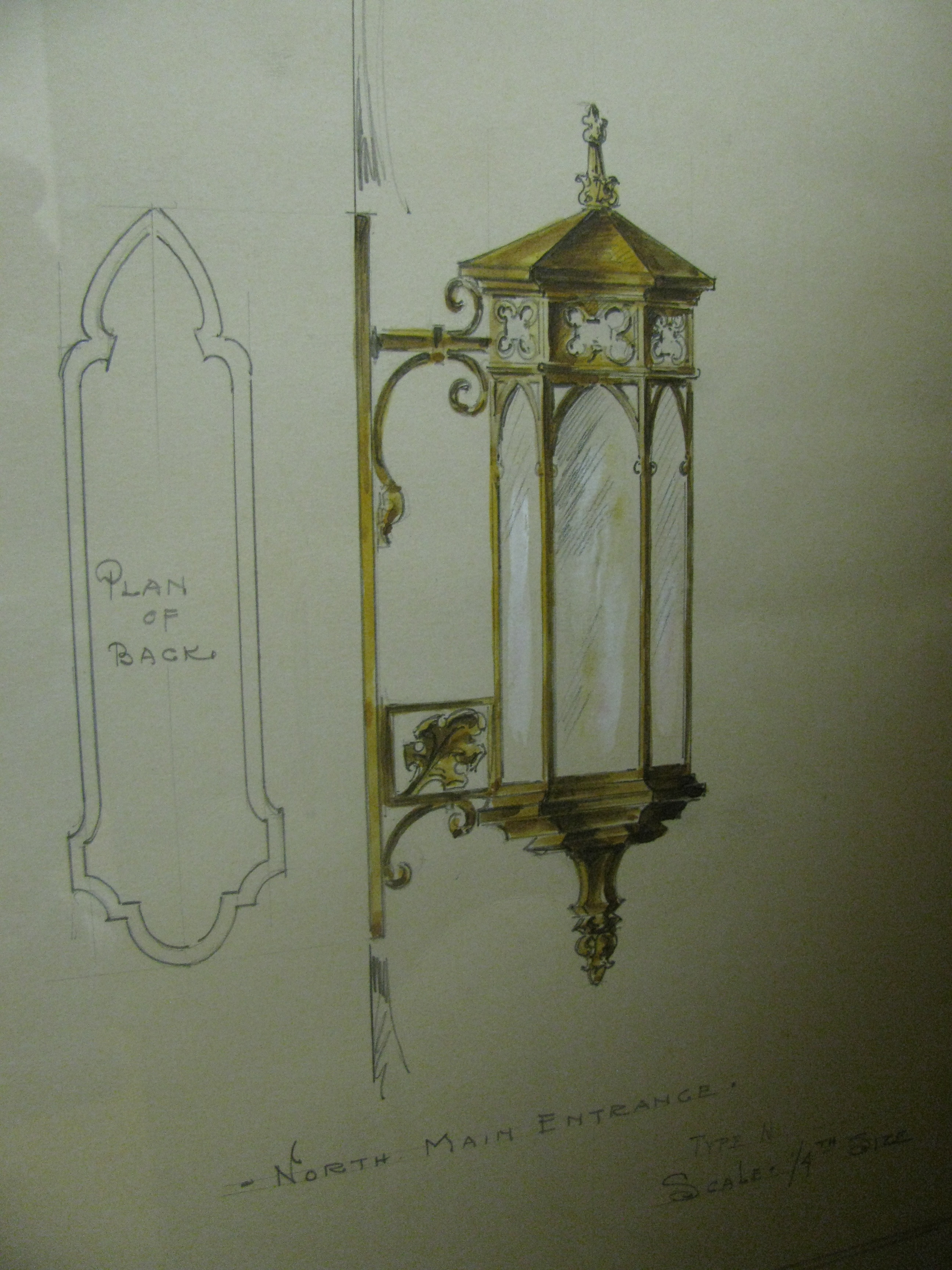 Pair of Framed Purdue University Lighting Sketches