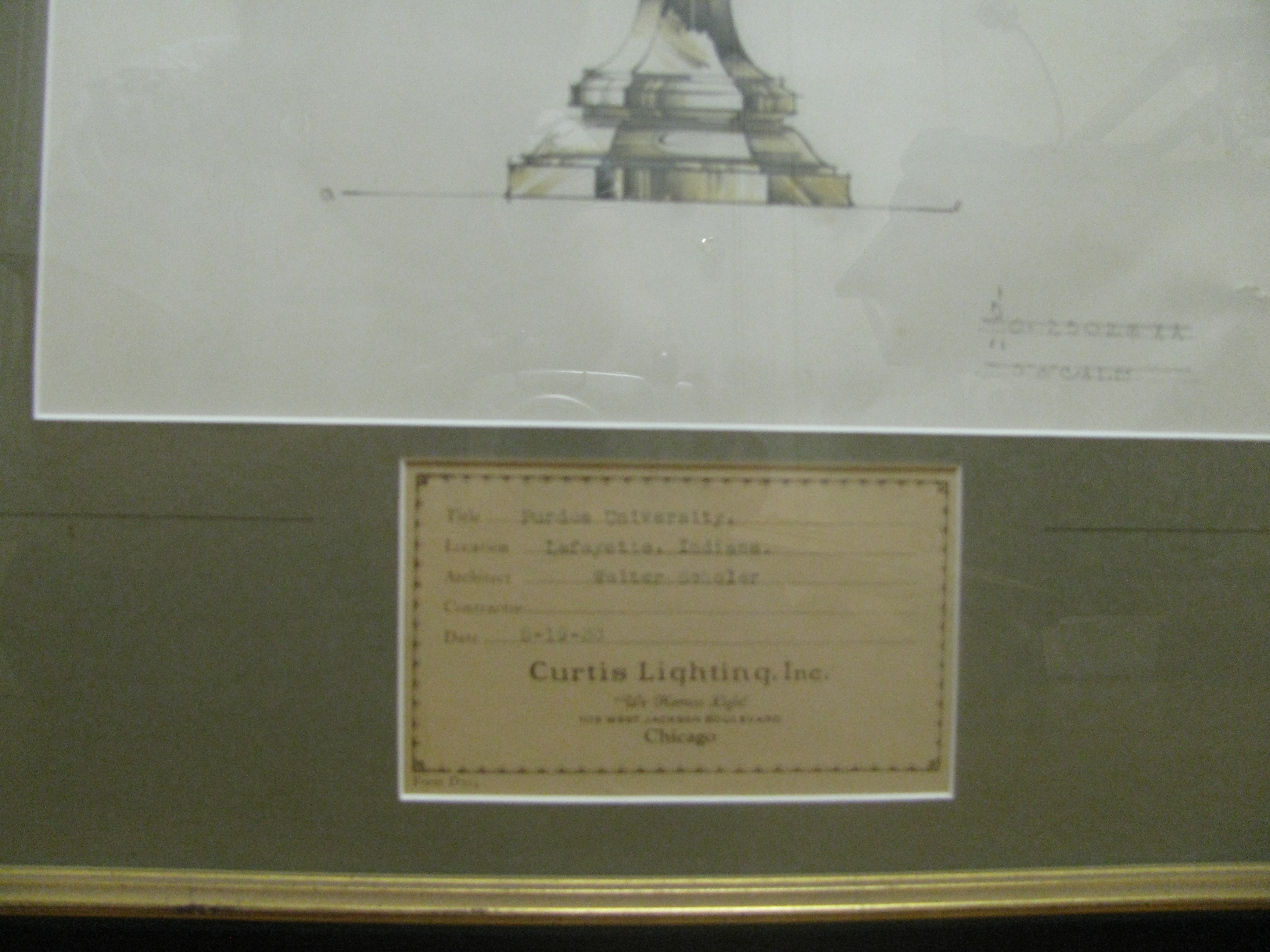 Pair of Framed Purdue University Lighting Sketches
