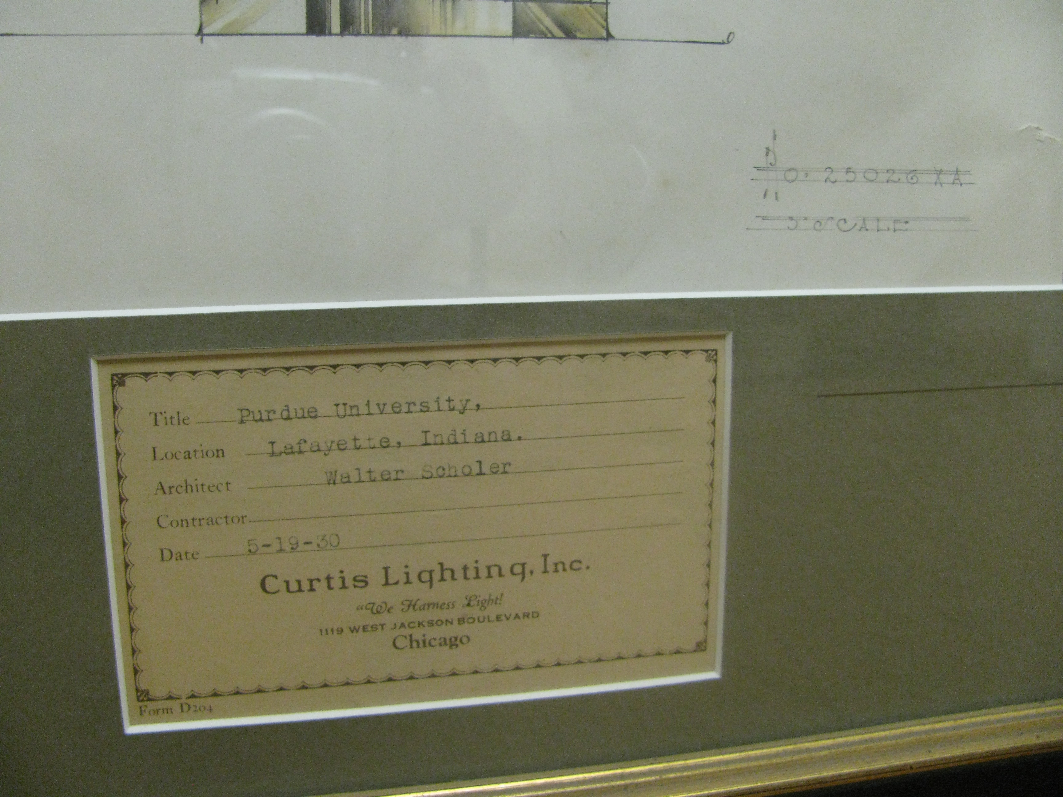 Pair of Framed Purdue University Lighting Sketches