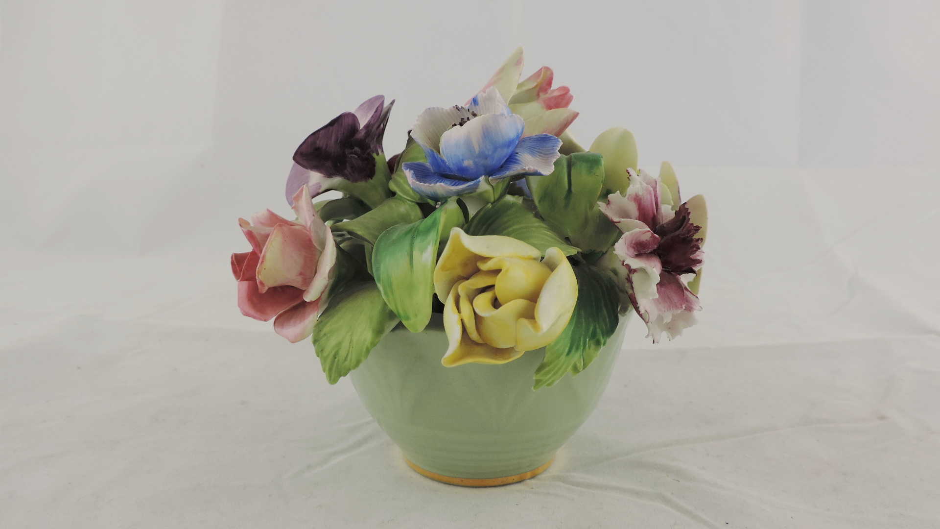 Staffordshire Floral Bone China Pot of Flowers