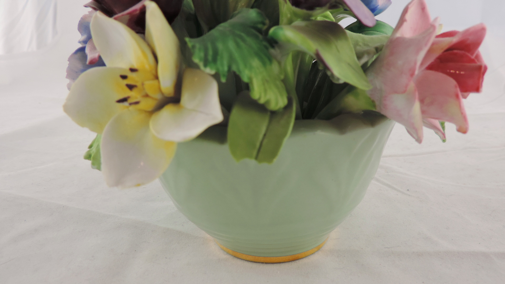 Staffordshire Floral Bone China Pot of Flowers