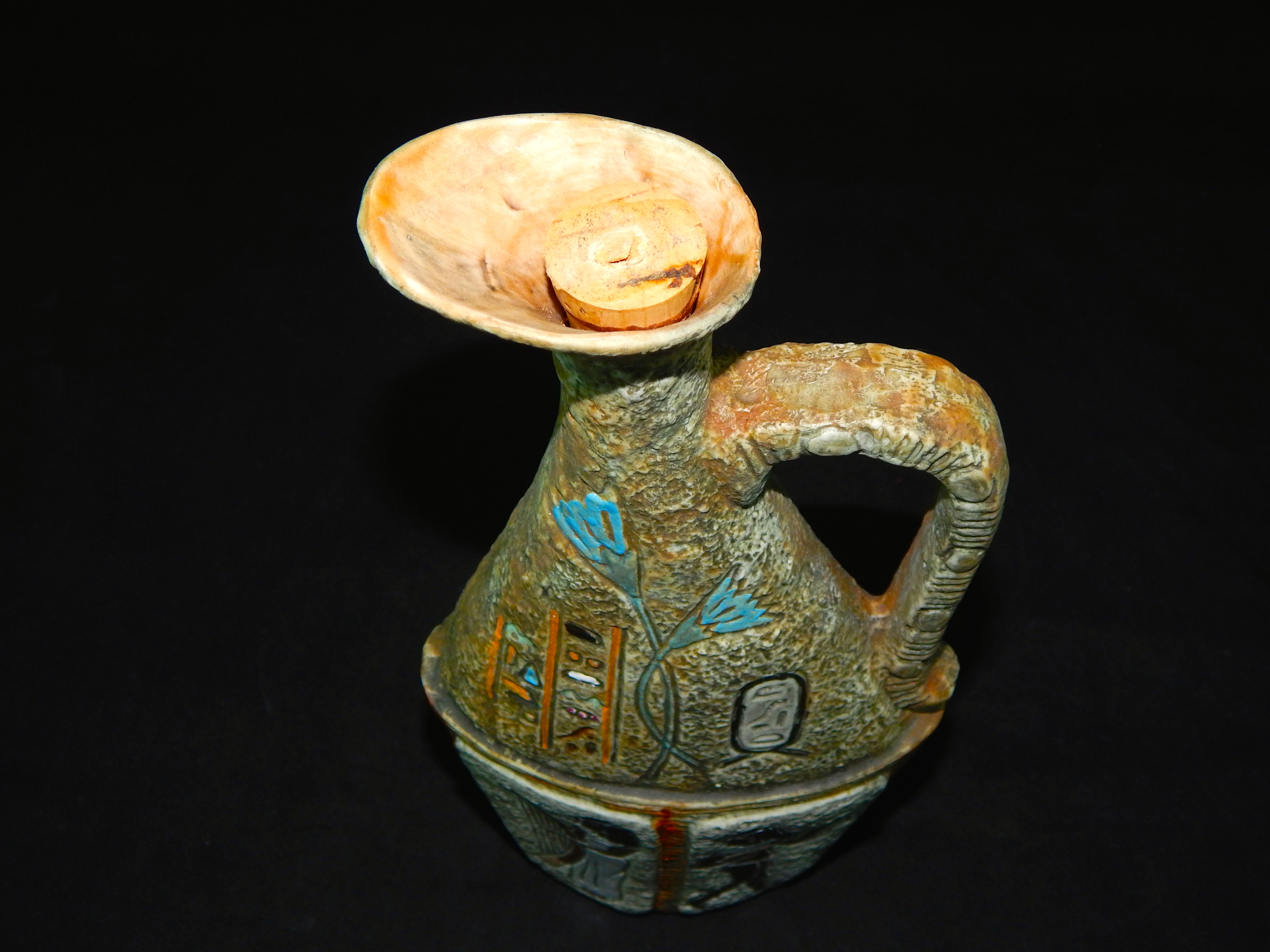 Bischoff Egyptian Musicians Pitcher & Ash Receiver Decanters