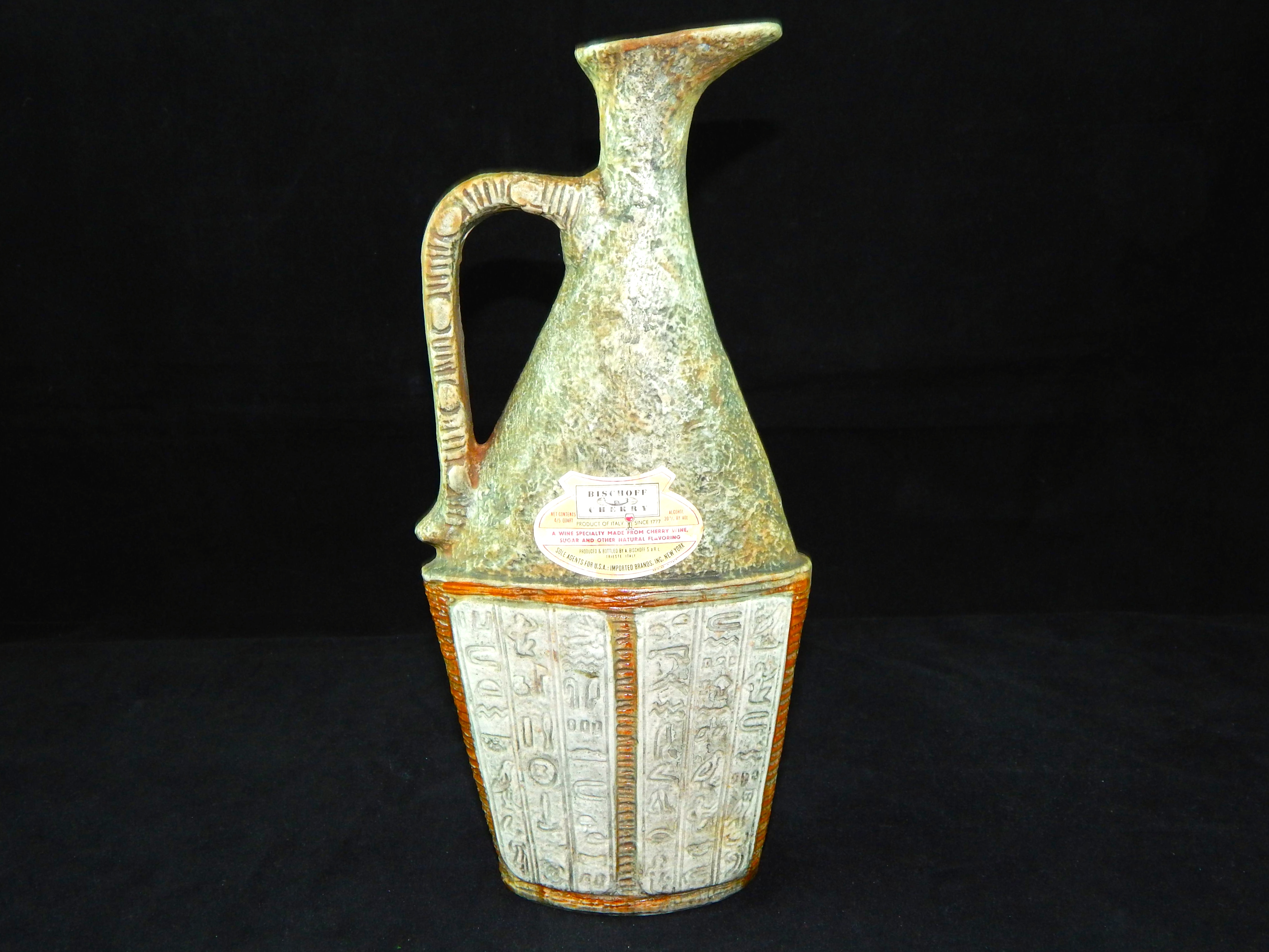 Bischoff Egyptian Musicians Pitcher & Ash Receiver Decanters