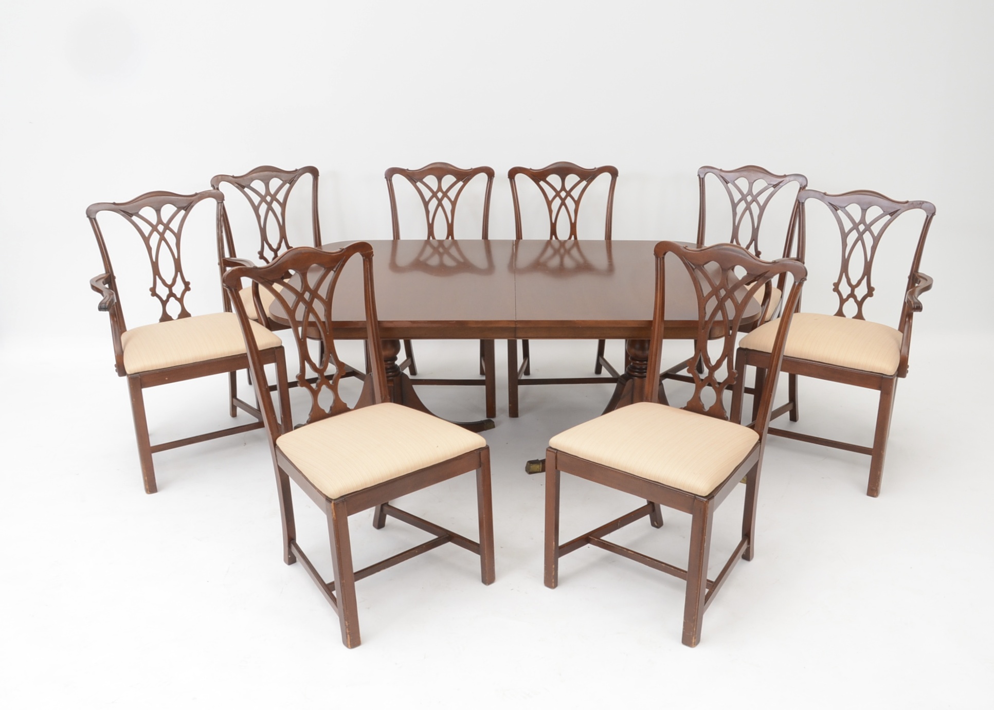 Federal Style Dining Table and Eight Chairs
