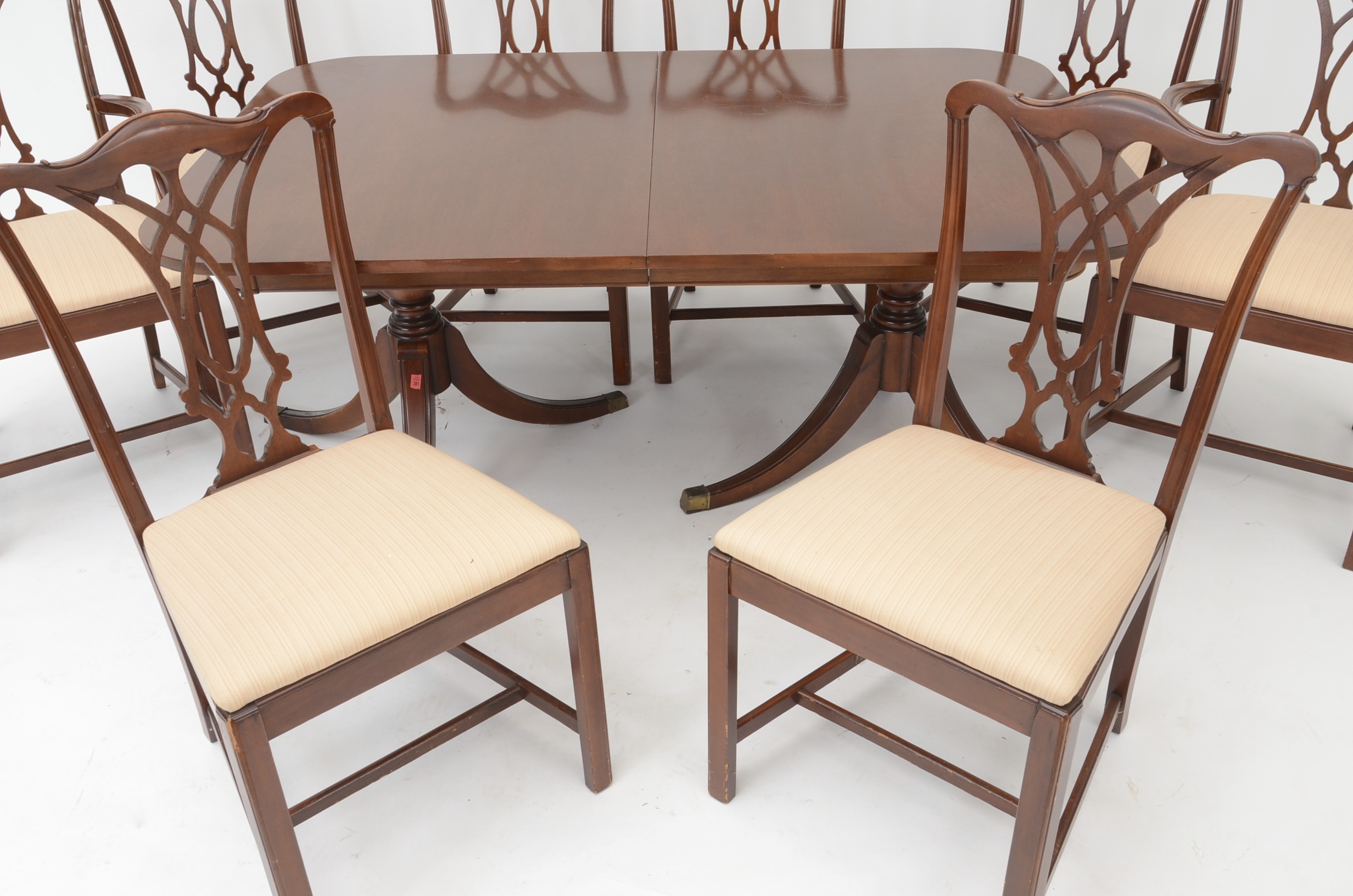 Federal Style Dining Table and Eight Chairs