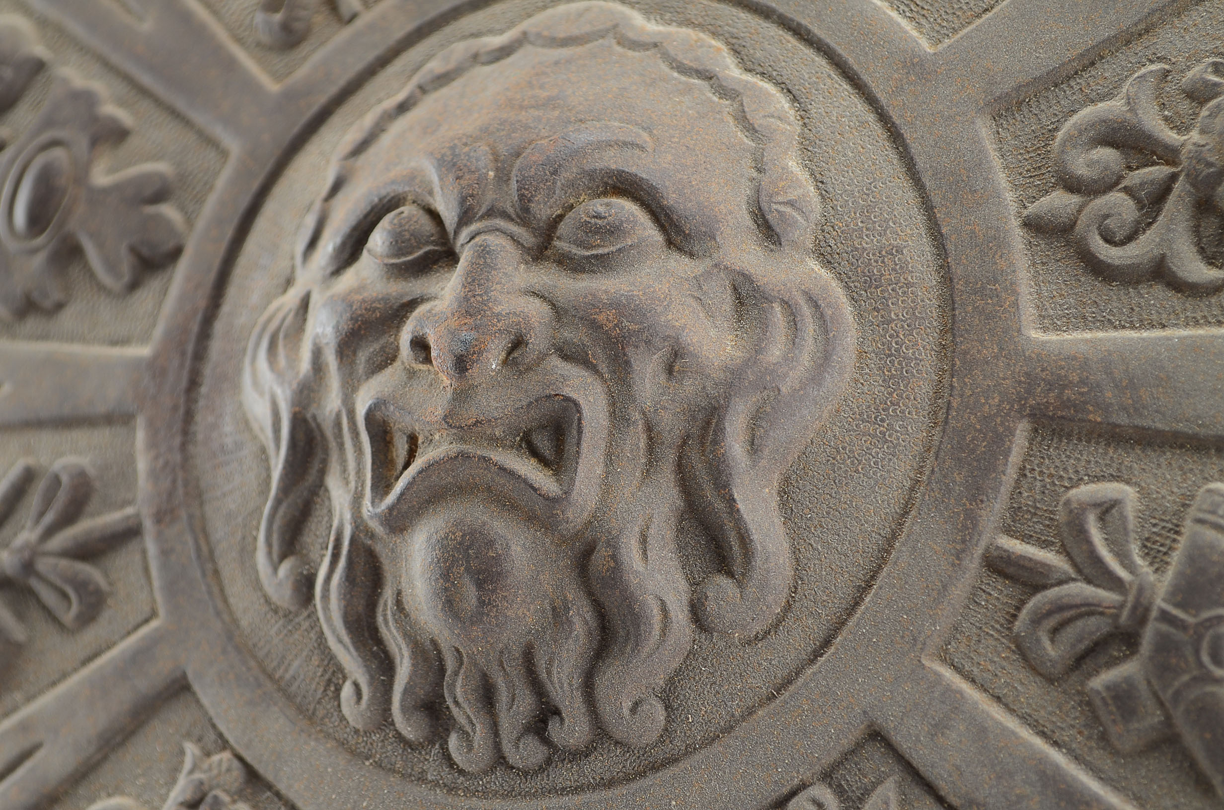 Ornate Cast Iron Renaissance Heraldic Parma Shield