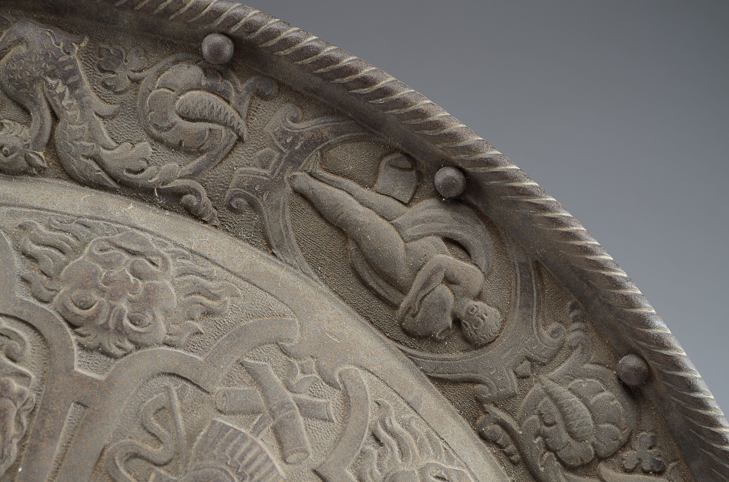 Ornate Cast Iron Renaissance Heraldic Parma Shield