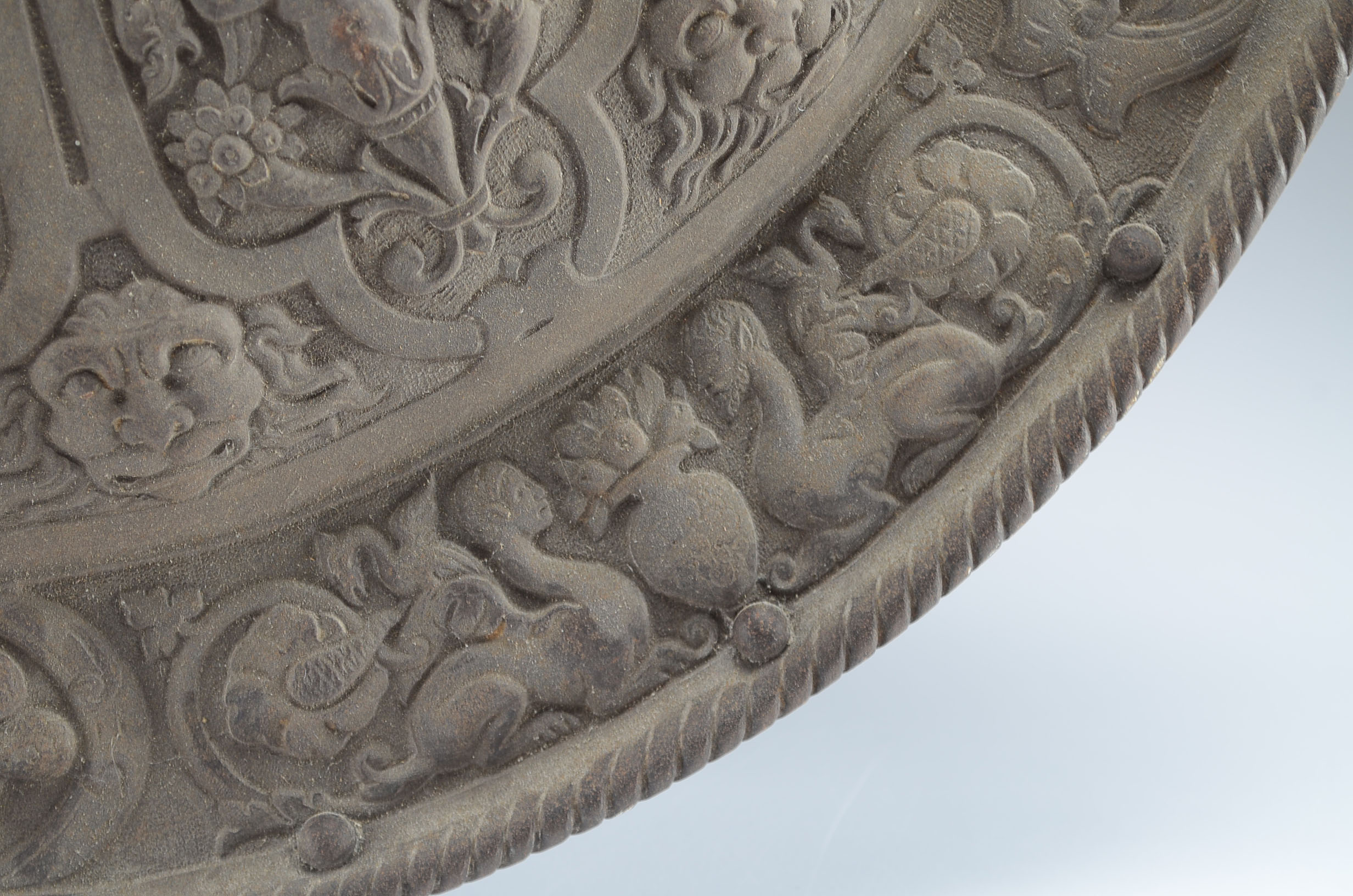Ornate Cast Iron Renaissance Heraldic Parma Shield