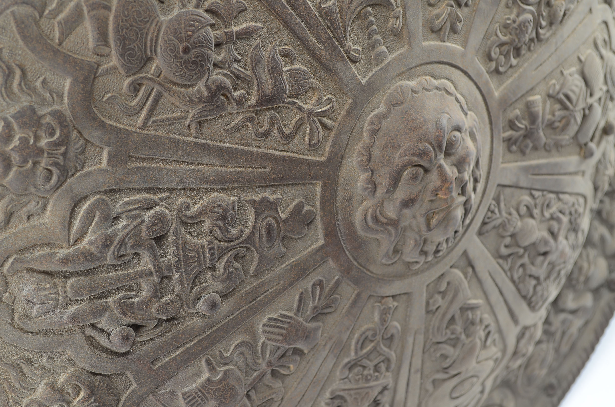Ornate Cast Iron Renaissance Heraldic Parma Shield