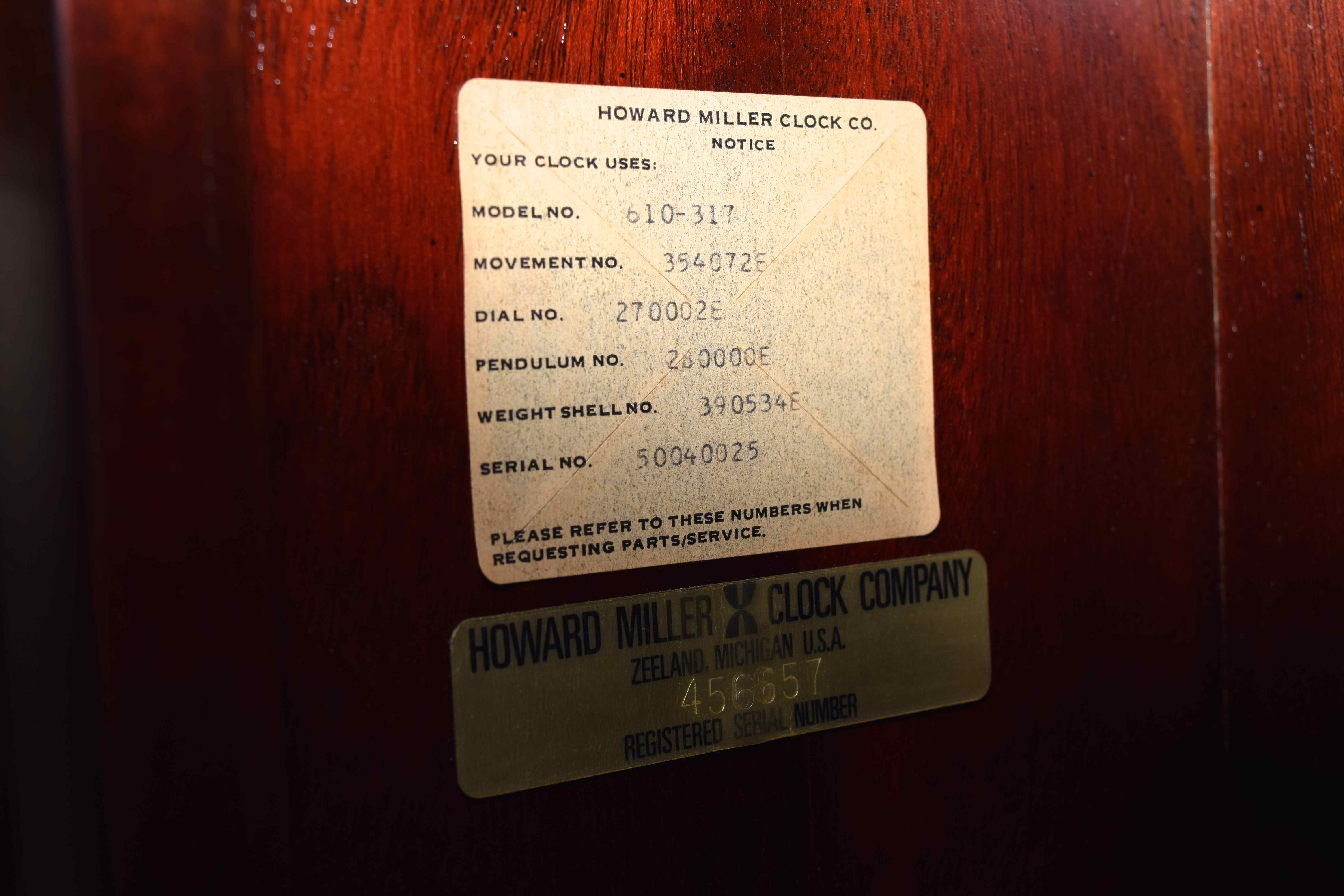 Heirloom Howard Miller Grandfather Clock