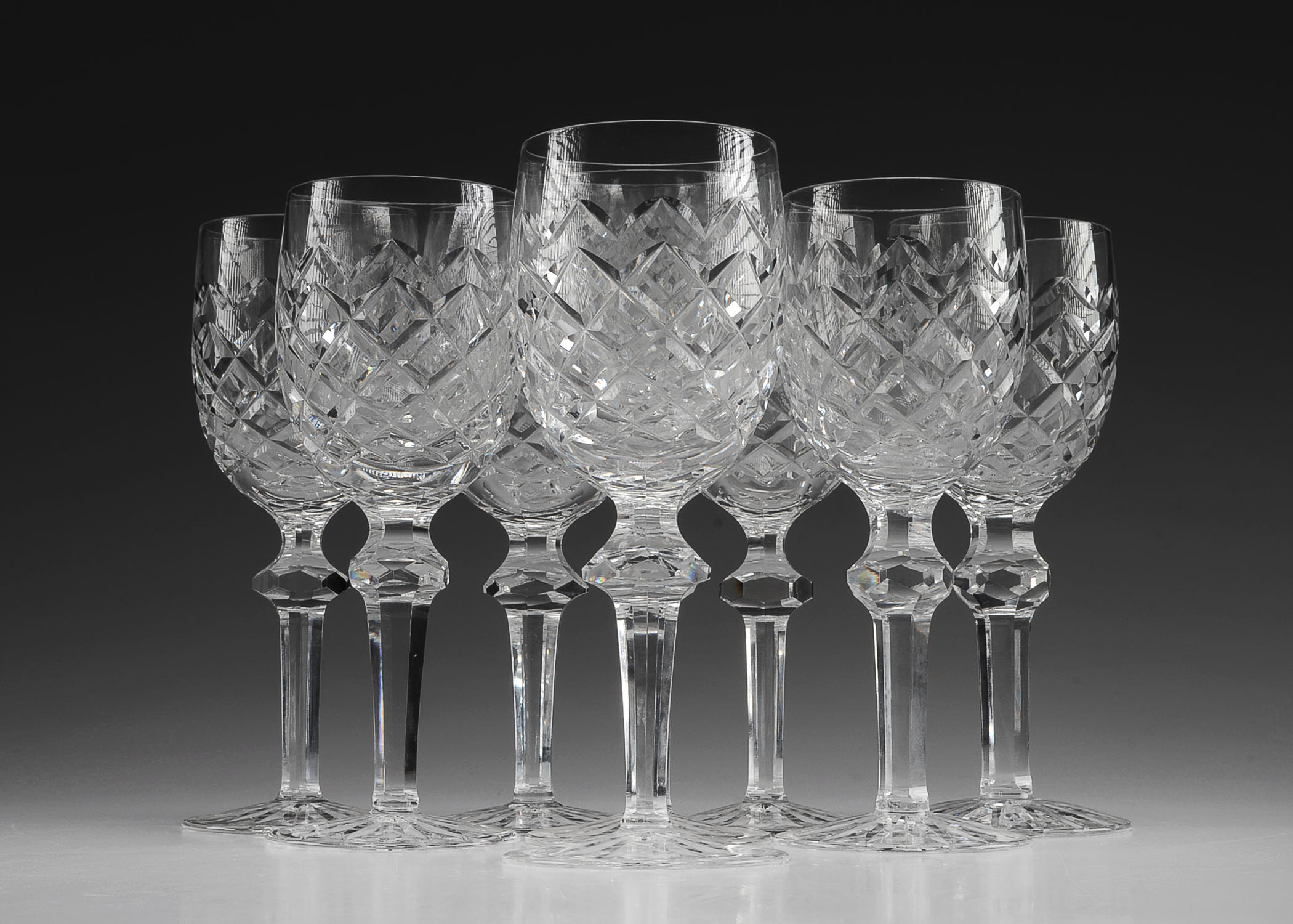 Set of Eight Powerscourt by Waterford Crystal Wine Glasses