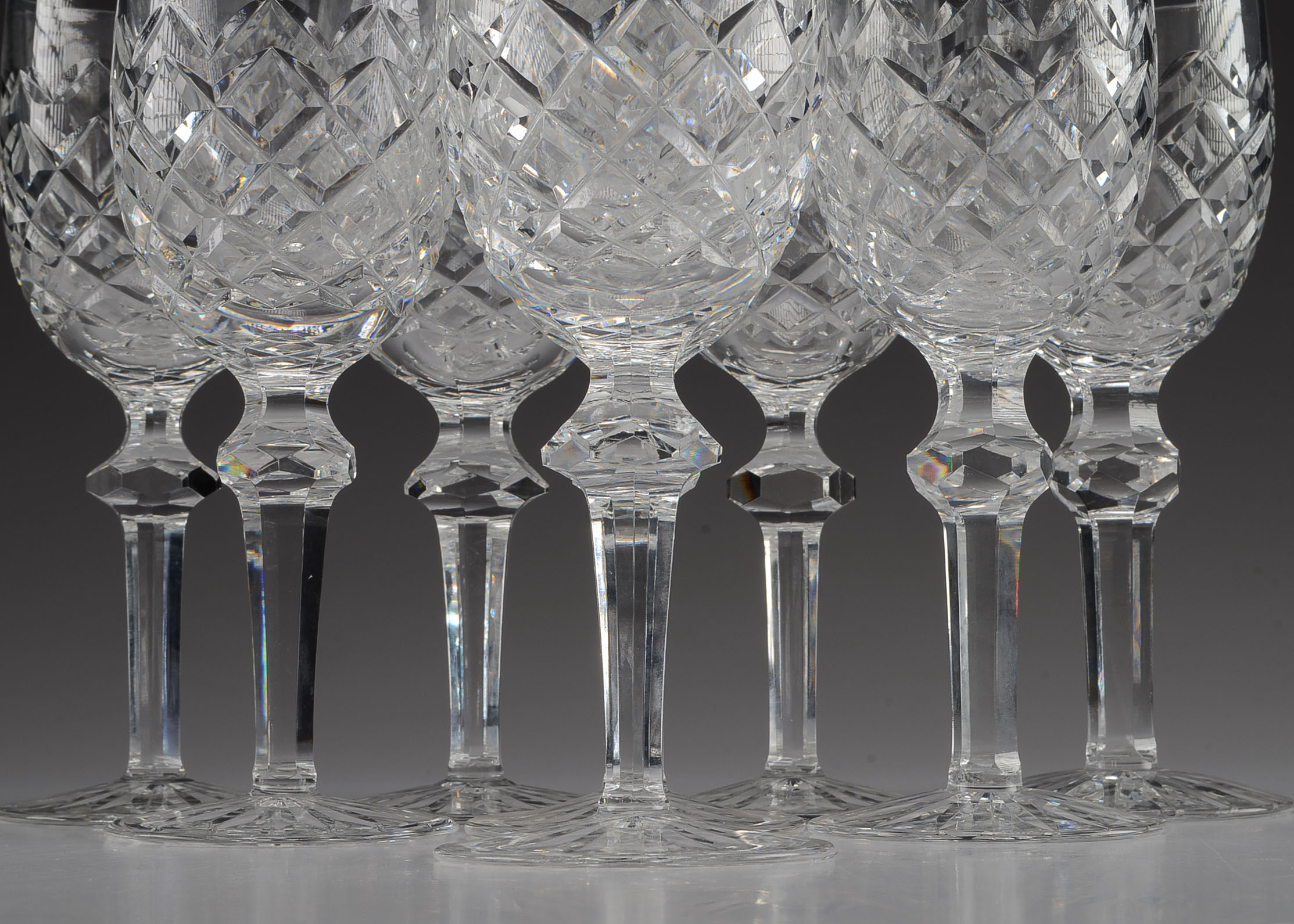 Set of Eight Powerscourt by Waterford Crystal Wine Glasses