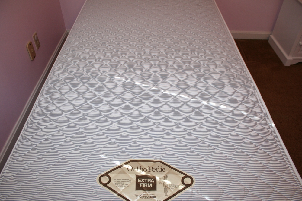 Brass Twin Bed with Mattress and Bedding