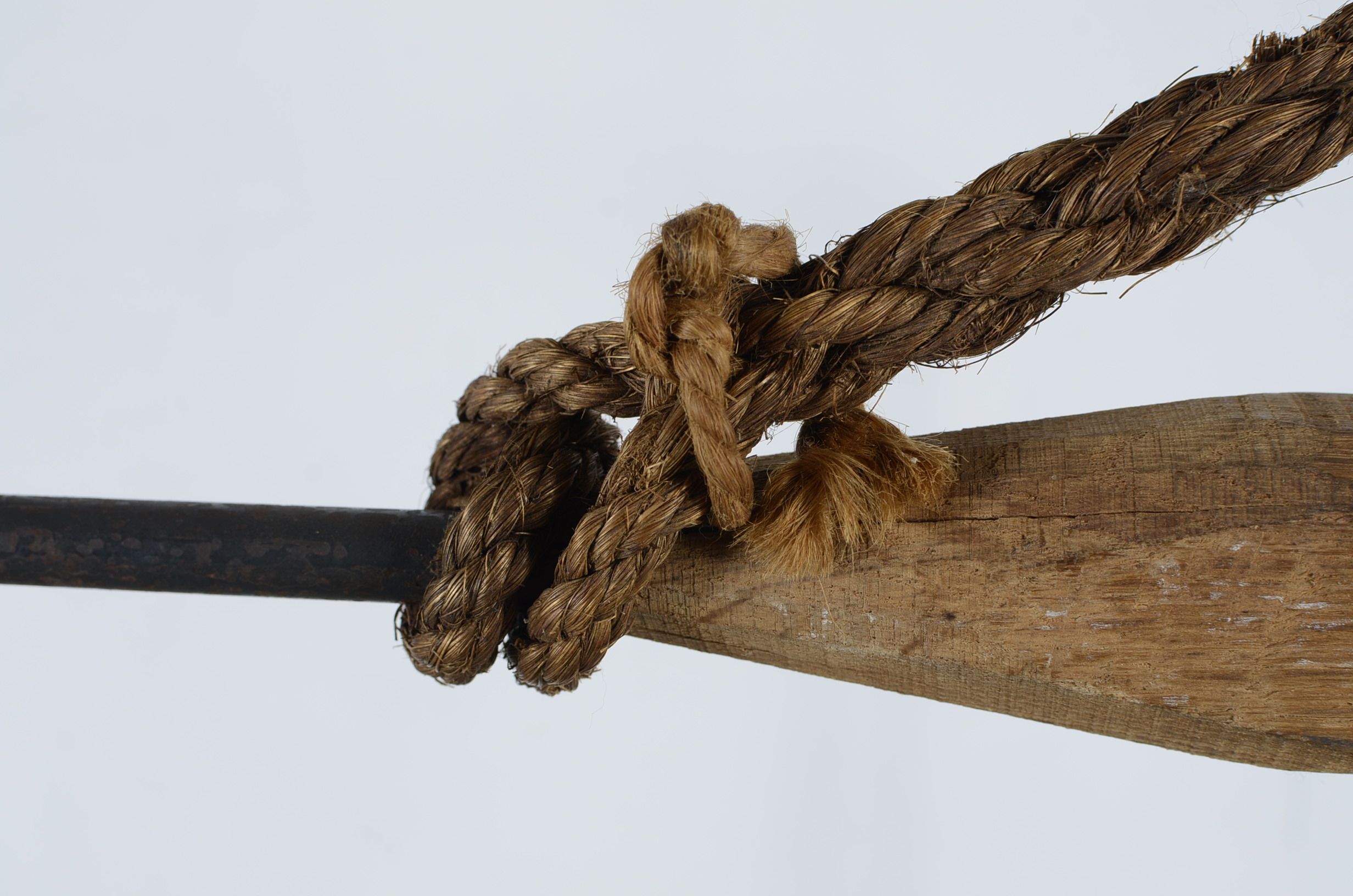 Antique Whaling Harpoon and Mermaid Painted Boat Oar Circa 1800's