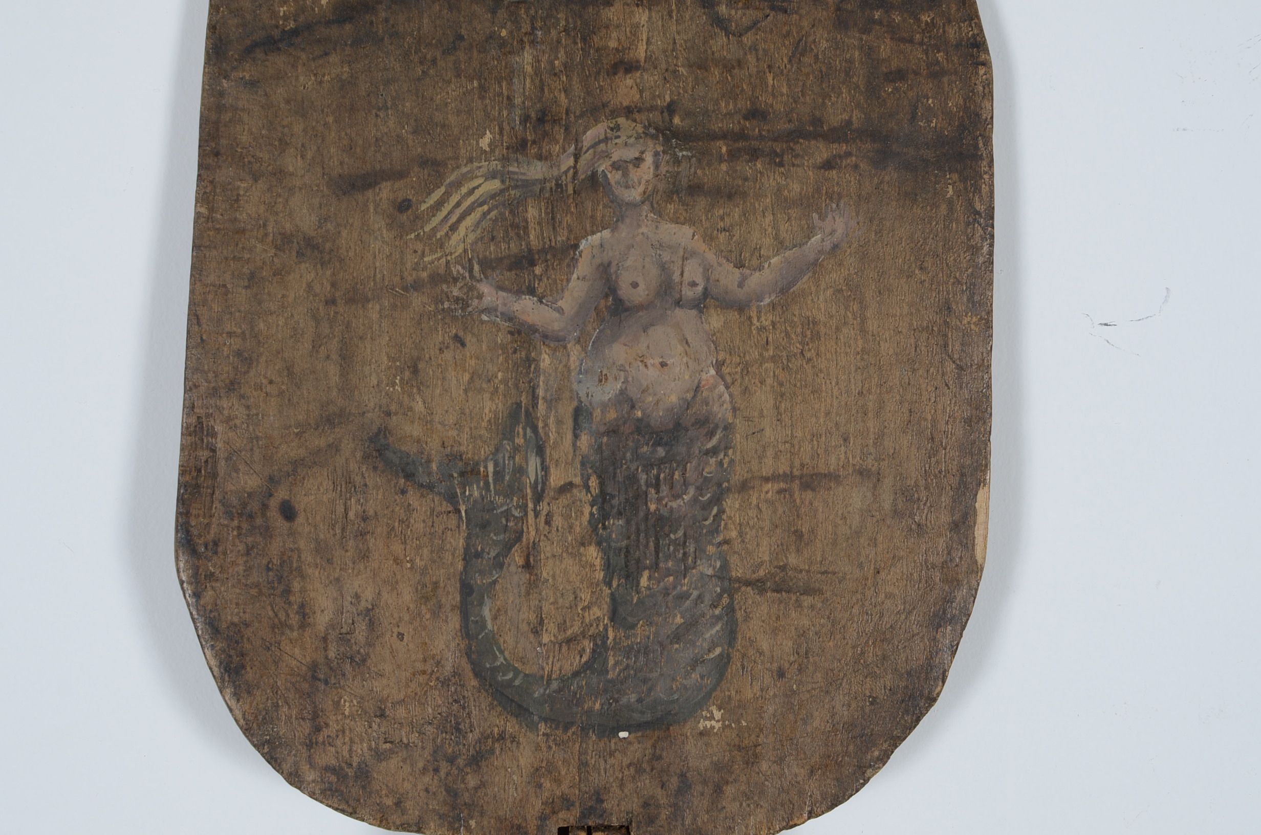 Antique Whaling Harpoon and Mermaid Painted Boat Oar Circa 1800's