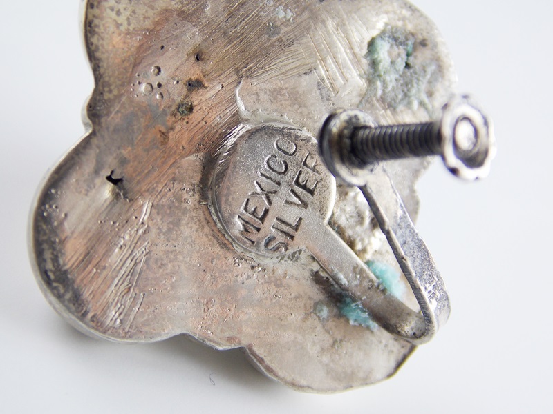 Vintage Mexico Silver and Amethyst Bracelet and Earrings, 1940s