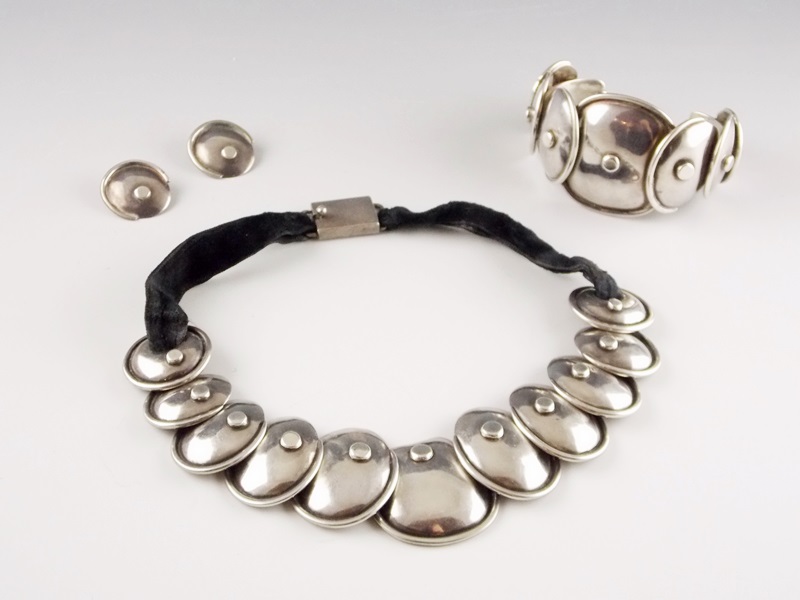 A Vintage South American Sterling Silver Parure Set