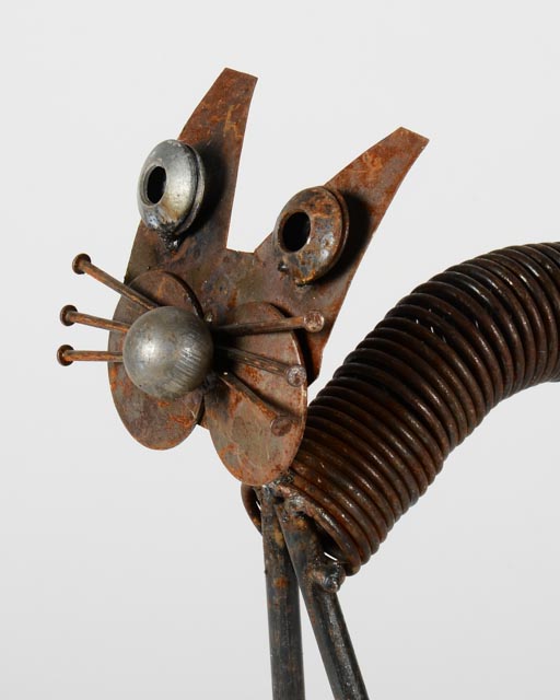 Scrap Metal Cat Sculpture