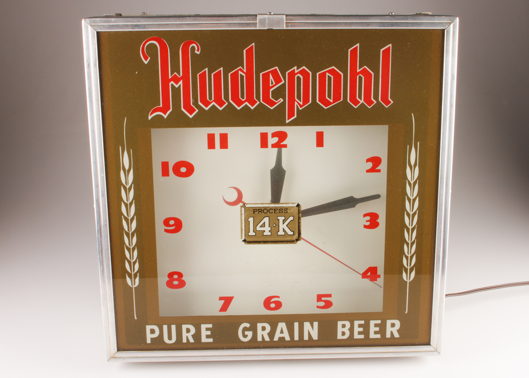 The Countryman Inc. Co. "Hudepohl" Square Advertising Clock